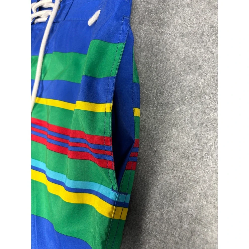 Polo Ralph Lauren Striped Swim Trunks Board Shorts 30 Blue Multi Drawstring